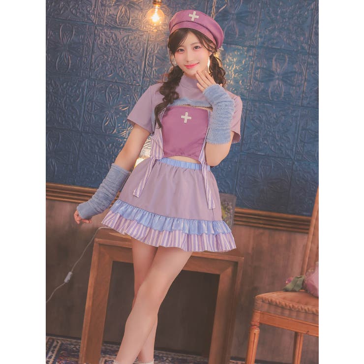 ティアードフリルセットアップナースコスチューム ハロウィンコスプレ ガーリーコス… | Tika | 詳細画像7 