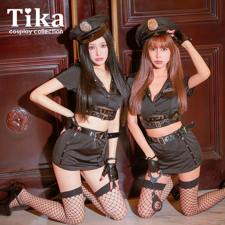 ポリス風コスプレ8点セット 手錠付きで大胆セクシー ハロウィン