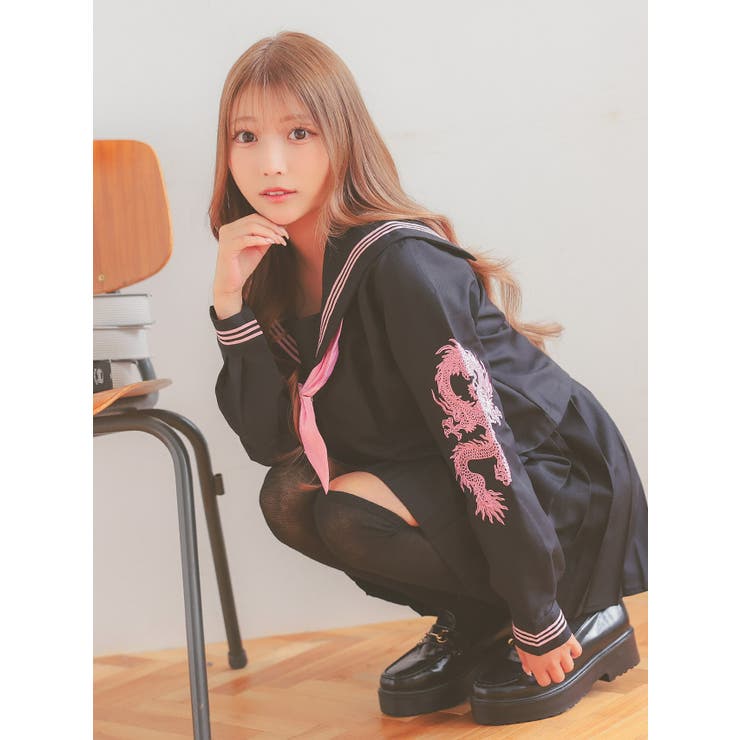 ミニスカスケバンセーラー服コスチューム ハロウィンコスプレ ガーリーコスプレ | Tika | 詳細画像10 