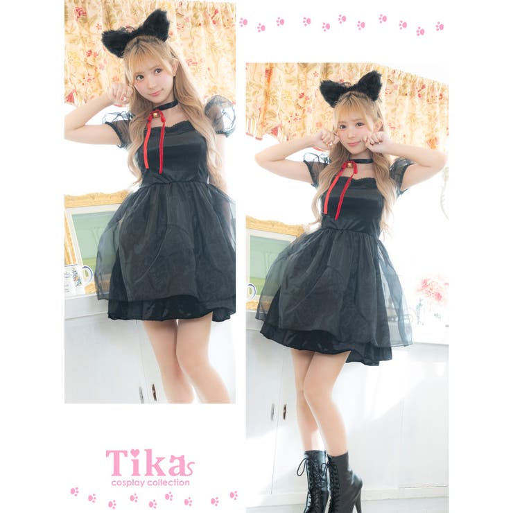 親子コスプレKIDS◎ボリュームチュール×ブラックキャットコスチューム