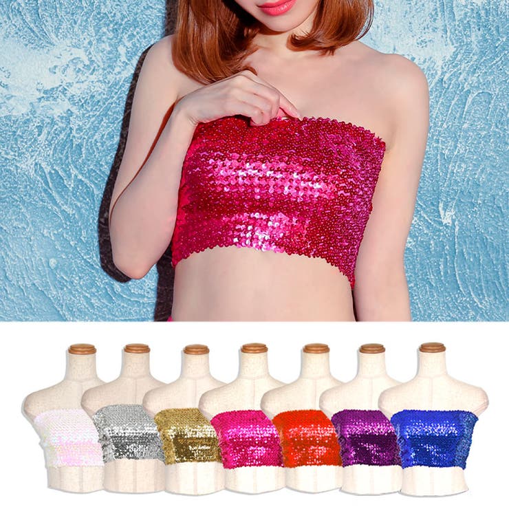 ドルガバ　スパンコールチューブトップ スパンコールシンプル×華やかチューブトップス スパンコール きらきら