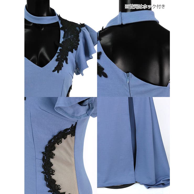 サイドカットワンショルダーマーメイドラインロングドレス スリット キャミソール | Tika | 詳細画像13 