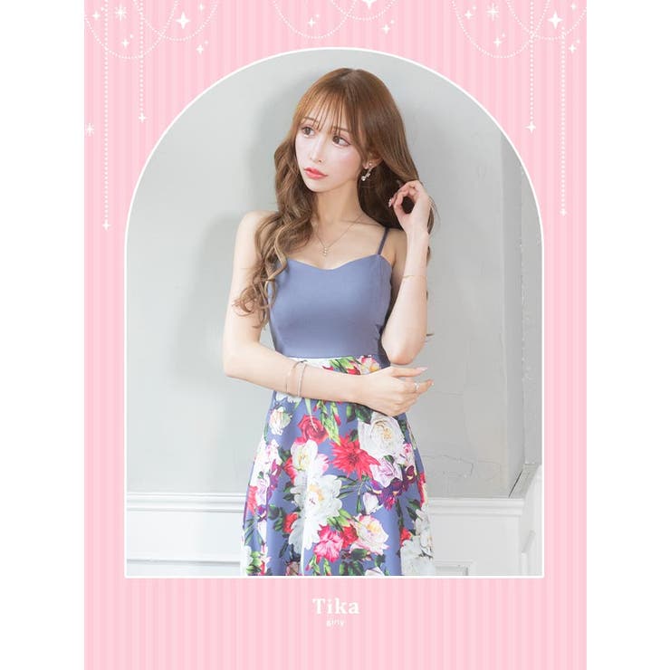 ハイウエストキャミソールフレアロングドレス キャバドレス キャバ | Tika | 詳細画像6 