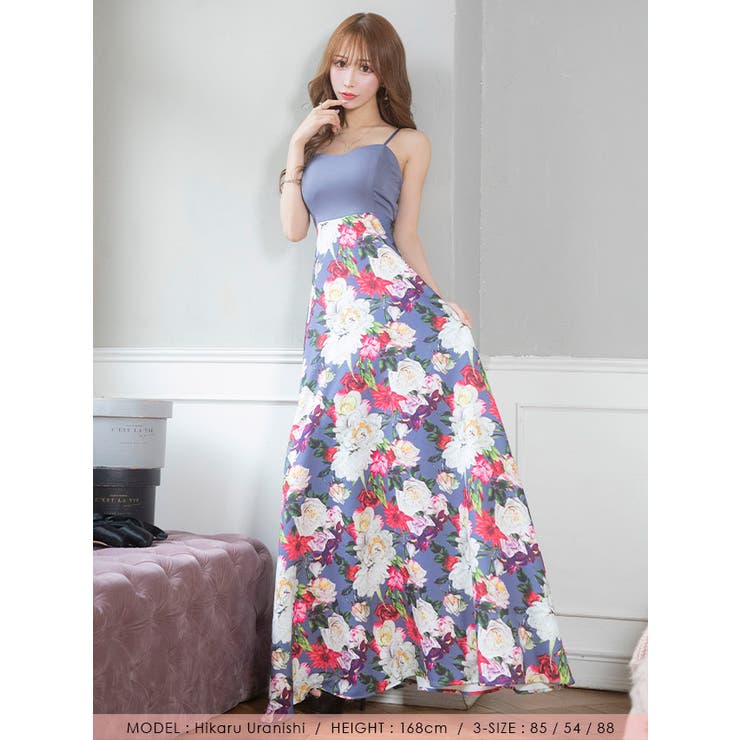 ハイウエストキャミソールフレアロングドレス キャバドレス キャバ | Tika | 詳細画像9 