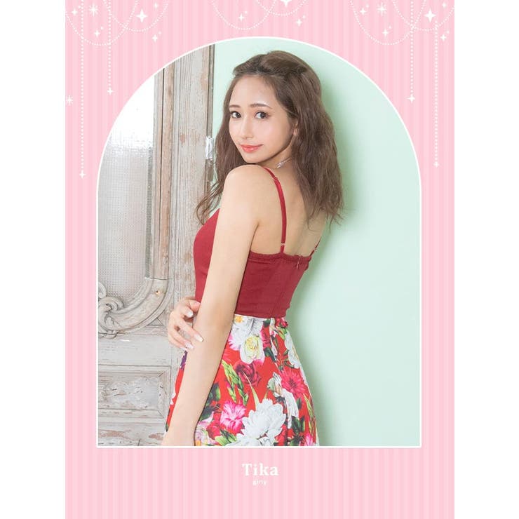 ハイウエストキャミソールフレアロングドレス キャバドレス キャバ | Tika | 詳細画像1 