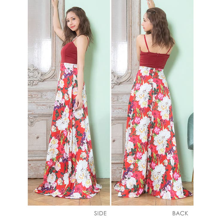 ハイウエストキャミソールフレアロングドレス キャバドレス キャバ | Tika | 詳細画像5 