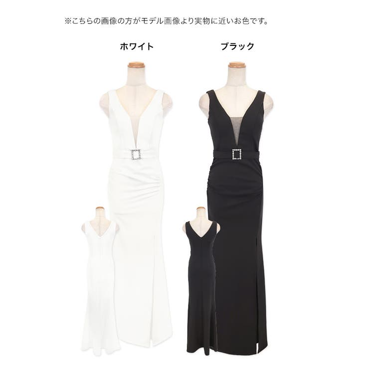 シースルーバストカットサイハイウエストマークスリットロング