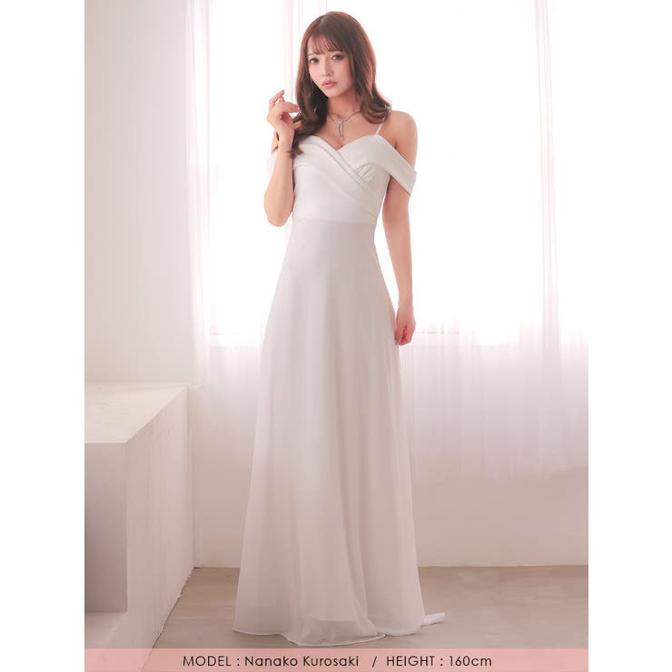 クロスコード×オフショルダータイトロングドレス セクシードレス 袖なし | Tika | 詳細画像5 