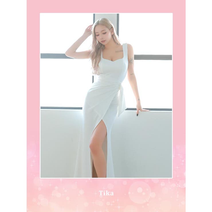 ラップウエストマークざっくりスリットマーメイドロングドレス セクシードレス[品番：XK000012718]｜Tika（ティカ ）のレディースファッション通販｜SHOPLIST（ショップリスト）