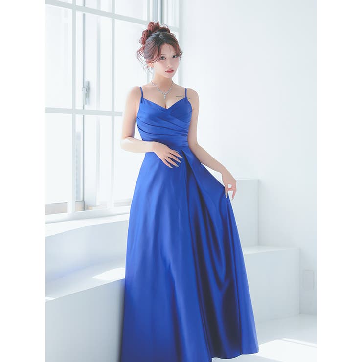 Tika キャバドレス クロスカッティングカシュクールサテンロングドレス | Tika | 詳細画像8 