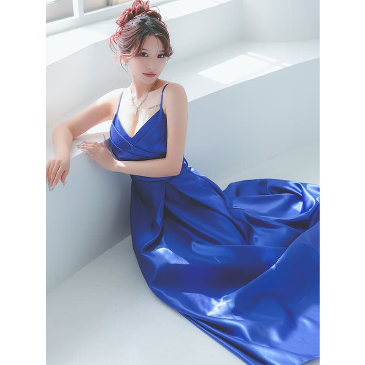 Tika キャバドレス クロスカッティングカシュクールサテンロングドレス | Tika | 詳細画像9 
