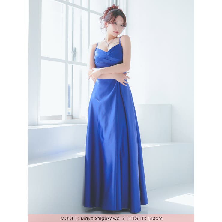 Tika キャバドレス クロスカッティングカシュクールサテンロングドレス | Tika | 詳細画像11 