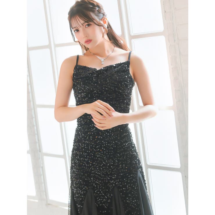 Tika スパンコールマーメイドタイトロングドレス セクシードレス | Tika | 詳細画像8 