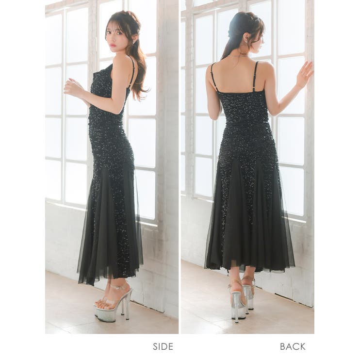 Tika スパンコールマーメイドタイトロングドレス セクシードレス | Tika | 詳細画像12 