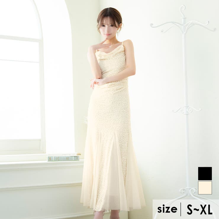 アイボリー | Tika スパンコールマーメイドタイトロングドレス セクシードレス | Tika