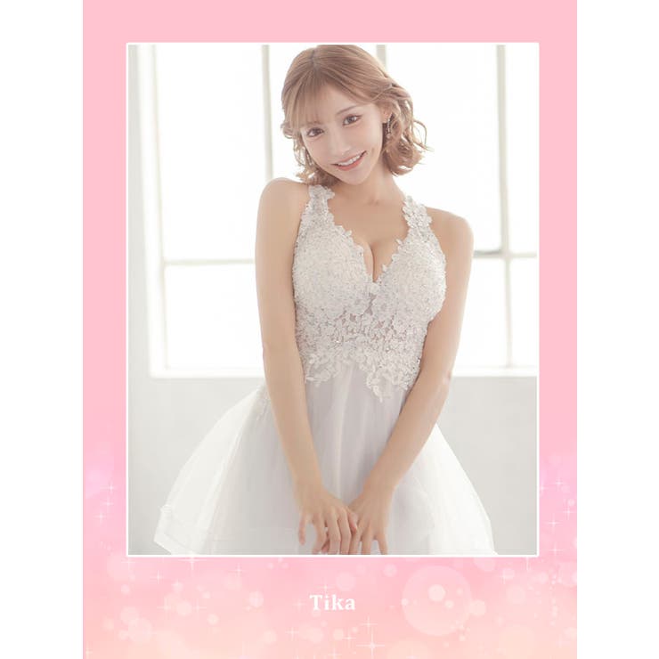 Tika 高級ドレス ロングドレス 白