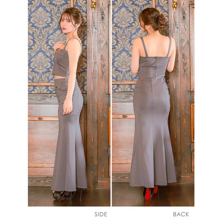 Tika メタルフレームフロントジップマーメイドセットアップロングドレス セクシ… | Tika | 詳細画像6 