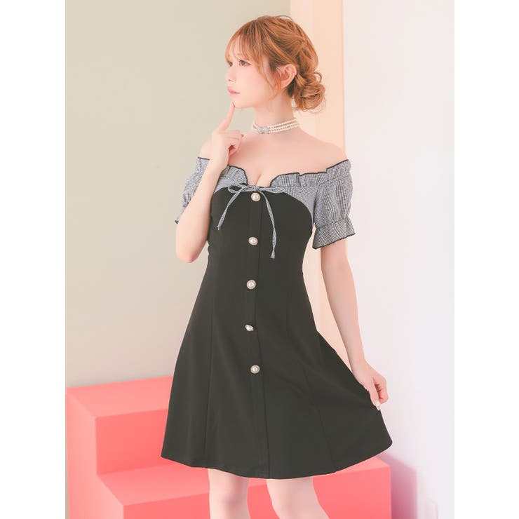 チェックフリルスリーブAラインフレアミニドレス ガーリードレス ワンピース | Tika | 詳細画像3 