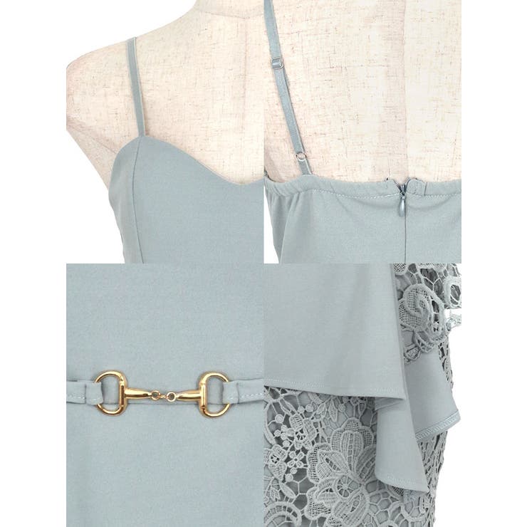 ケミカルレースウエストマークペプラムキャミミニドレス ガーリードレス タイトドレス | Tika | 詳細画像10 