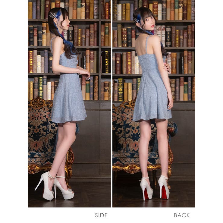 総ラメデザインフレアミニドレス ガーリードレス セクシー | Tika | 詳細画像11 