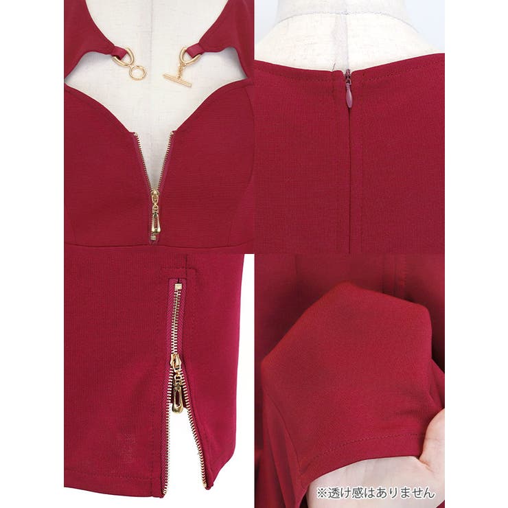 ハーフジップ×スリットタイトミニドレス セクシードレス 袖あり | Tika | 詳細画像8 