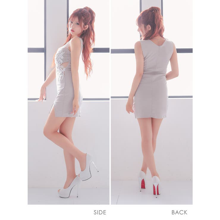 バストコード×刺繍タイトミニドレス セクシードレス ガーリー | Tika | 詳細画像6 