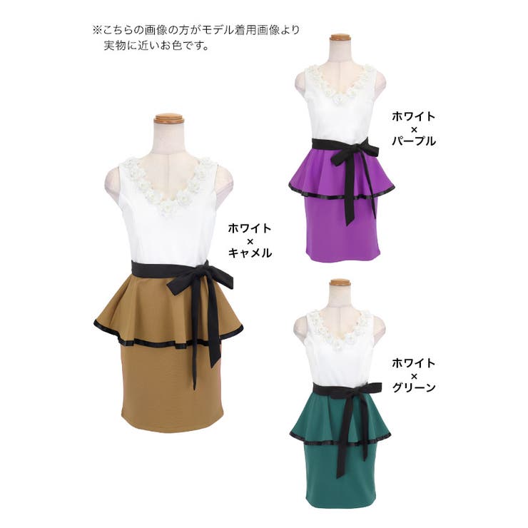 Tika フラワーレースネックペプラムタイトミニドレス セクシードレス | Tika | 詳細画像13 