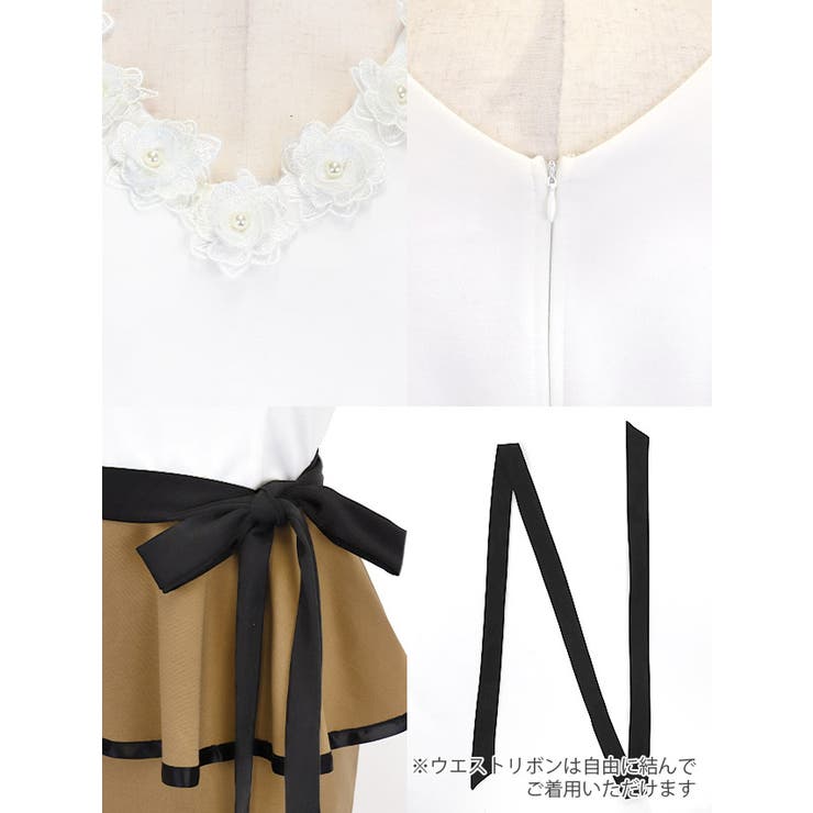 Tika フラワーレースネックペプラムタイトミニドレス セクシードレス | Tika | 詳細画像14 