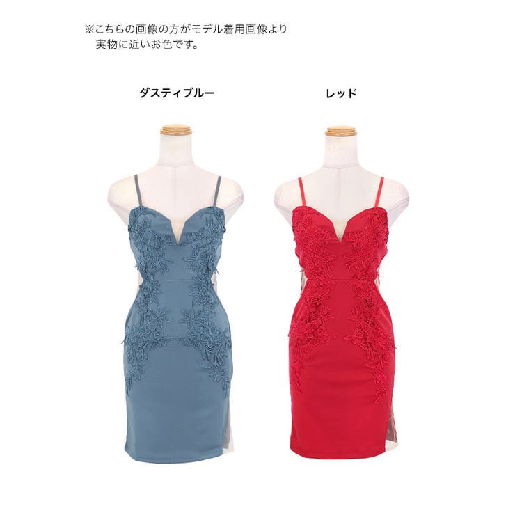 Tika フラワーレースウエストカットタイトミニドレス セクシードレス | Tika | 詳細画像13 
