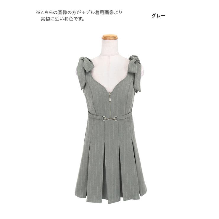 Tika ハーフジップリボンショルダープリーツフレアミニドレス ガーリードレス | Tika | 詳細画像7 