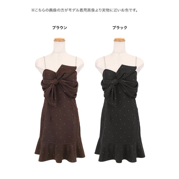 Tika ビジューラインストーンリボンマーメイドタイトミニドレス セクシードレス | Tika | 詳細画像7 