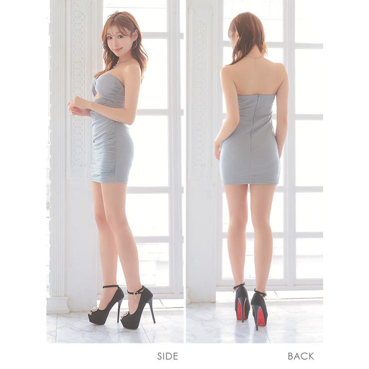 リボンモチーフ×ウエストカットタイトミニドレス セクシードレス 袖なし | Tika | 詳細画像12 