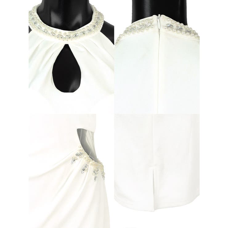 ビジューラインデコルテカットアメリカンスリーブミニドレス セクシードレス タイト… | Tika | 詳細画像13 