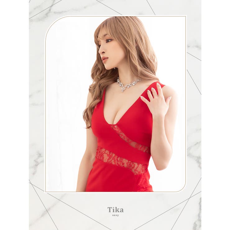 TADASHISHOJI SALE シークインレースミニドレスレッド レッド（赤）系 TADASHI SHOJI(タダシ ショウジ) パーティー