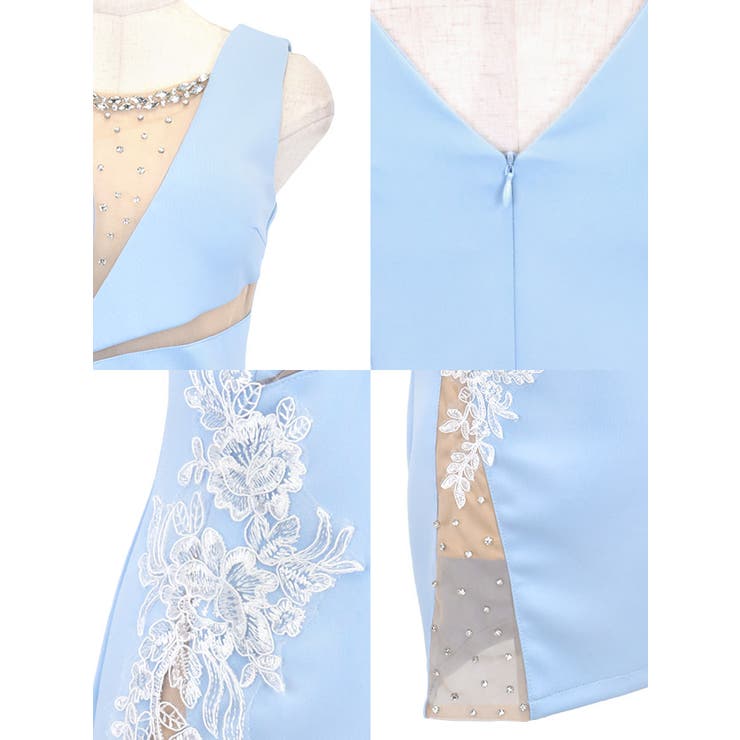 シアービジューヌーディーカットアウトアシンメトリーミニドレス セクシードレス タ… | Tika | 詳細画像13 