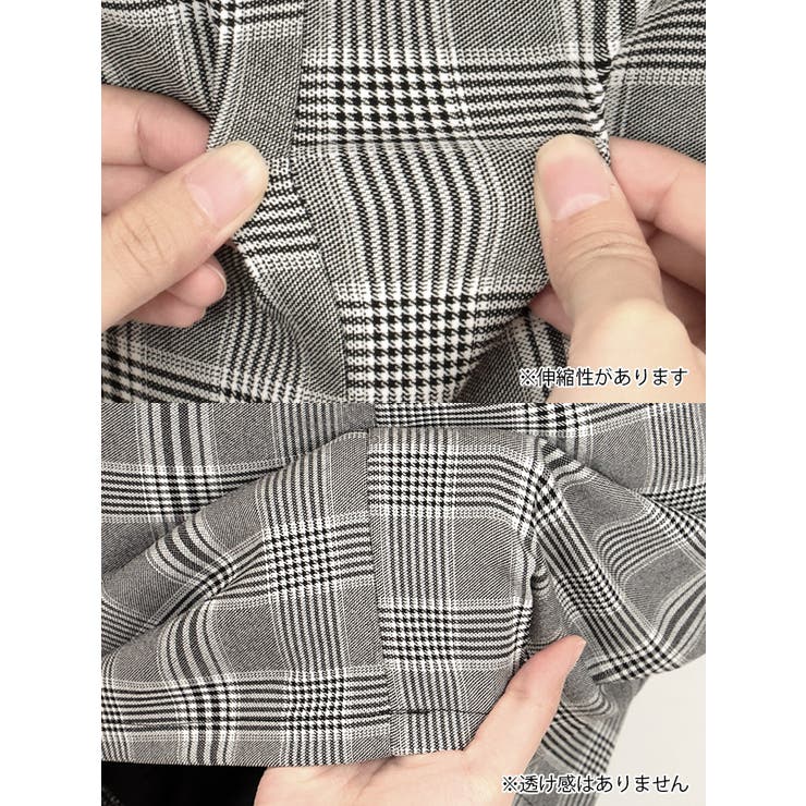 リボンショルダーレースリボンチェック柄ペプラムミニドレス ガーリードレス 袖なし | Tika | 詳細画像14 