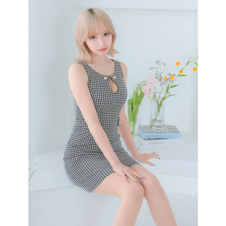 tika 千鳥格子柄 タイトミニドレス 千鳥柄 ドレス｜【公式】キャバドレス通販TIKAティカ
