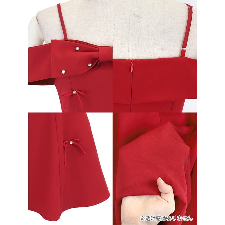 Tika ビジューリボンオフショルフレアミニドレス ガーリードレス | Tika | 詳細画像8 