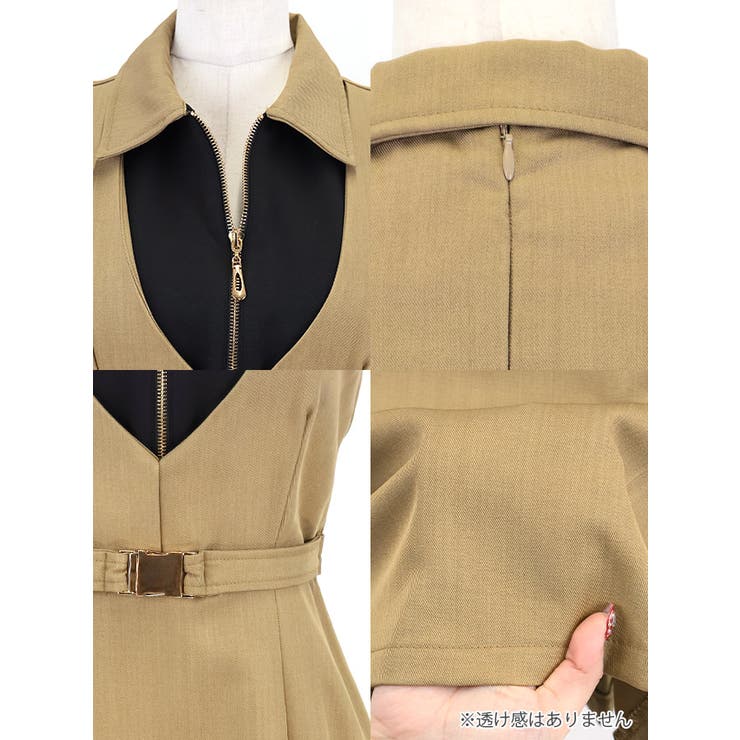 Tika フロントジップレイヤード風フレアミニドレス セクシードレス | Tika | 詳細画像8 