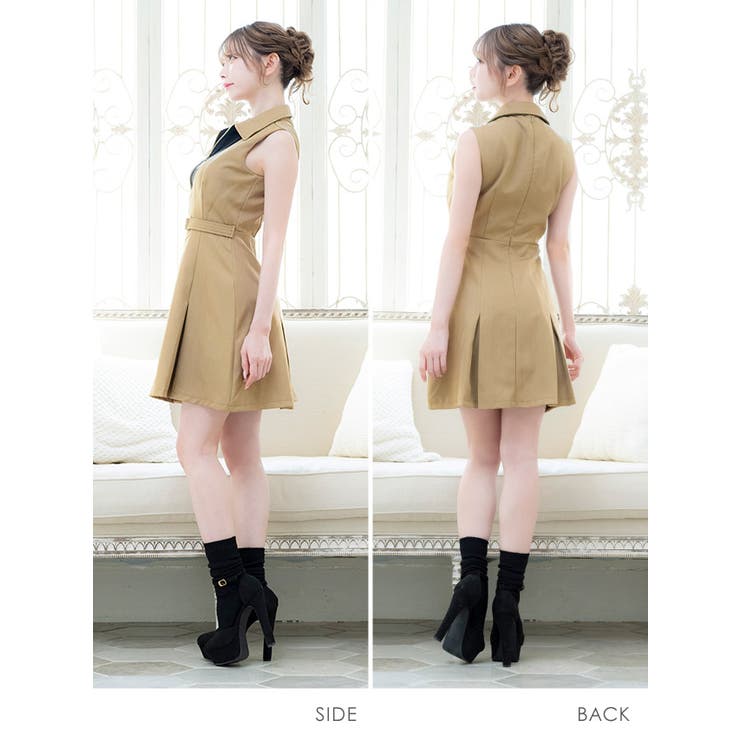 Tika フロントジップレイヤード風フレアミニドレス セクシードレス | Tika | 詳細画像7 