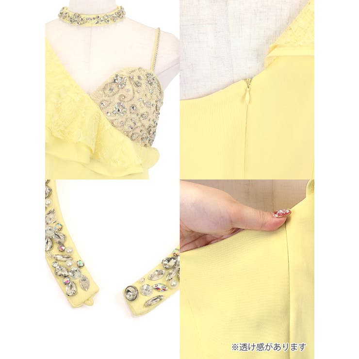 Tika キャバドレス アシンメトリーラッフルフリルビジュータイトミニドレス | Tika | 詳細画像8 