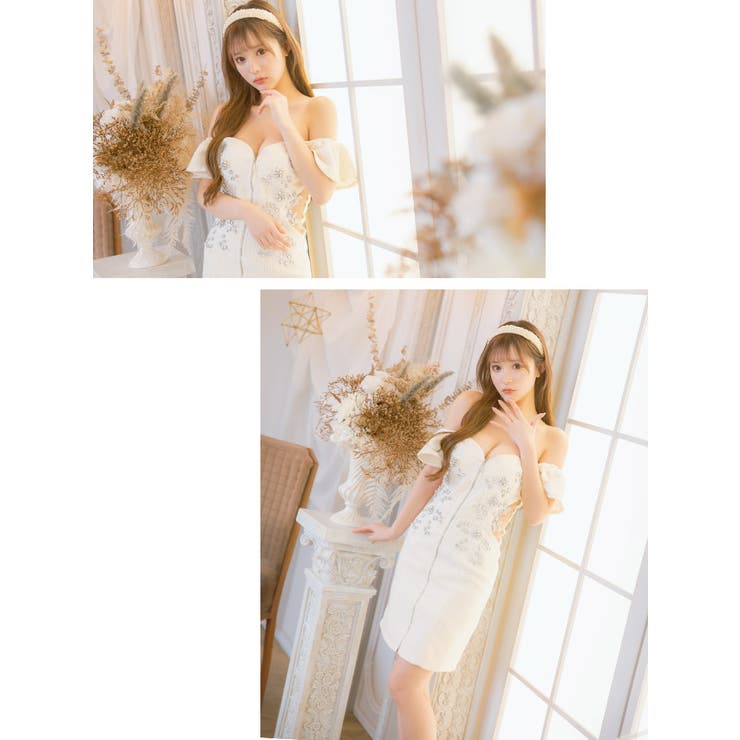 サイドシースルーフルジップモチーフビジュータイトミニドレス ガーリードレス [品番：XK000012717]｜Tika（ティカ）のレディースファッション通販｜SHOPLIST（ショップリスト）