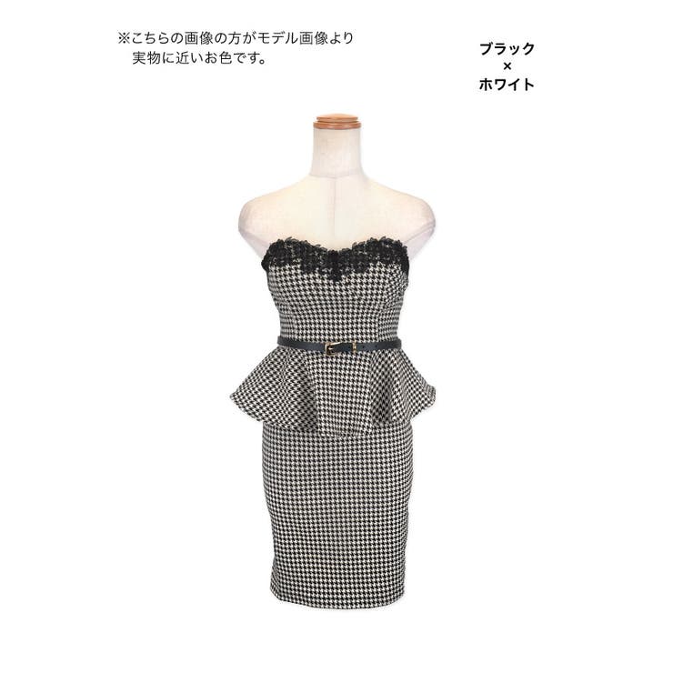 tika 千鳥格子柄 タイトミニドレス Tika キャバ ドレス キャバドレス タイト ミニ 大きいサイズ 袖