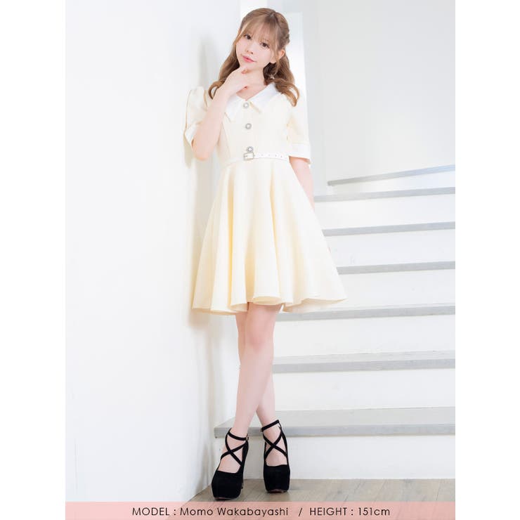 Aラインファービジューワンピ クリスマス ミニワンピ 全2色 ビジュー[品番：JSFW0011697]｜JS FASHION