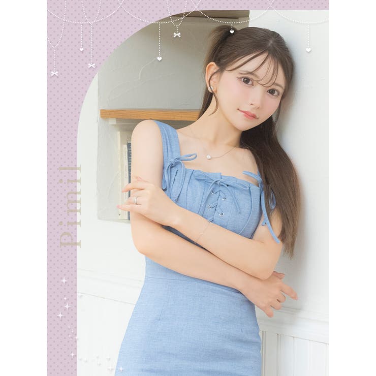 リボン×フィットラインタイトミニドレス 韓国ドレス ガーリードレス | Tika | 詳細画像6 