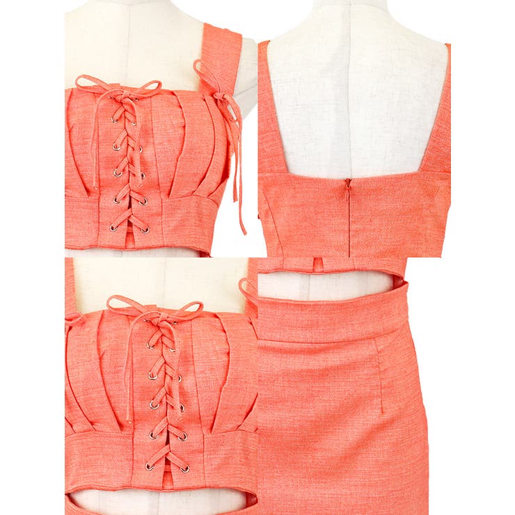 リボン×フィットラインタイトミニドレス 韓国ドレス ガーリードレス | Tika | 詳細画像13 