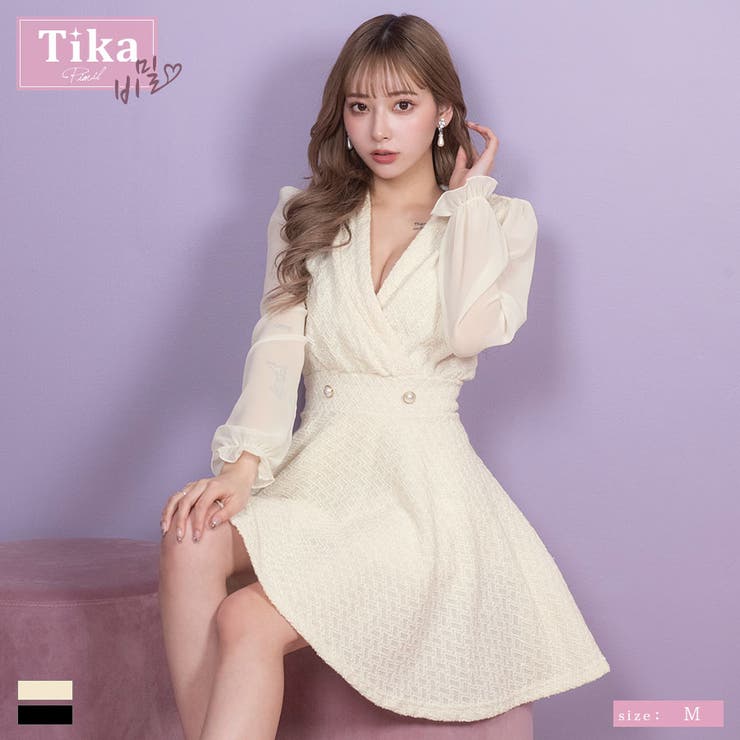 Aライン×ウエストマークレトロチックワンピース 韓国ドレス ガーリードレス[品番：XK000012309]｜Tika（ティカ ）のレディースファッション通販｜SHOPLIST（ショップリスト）