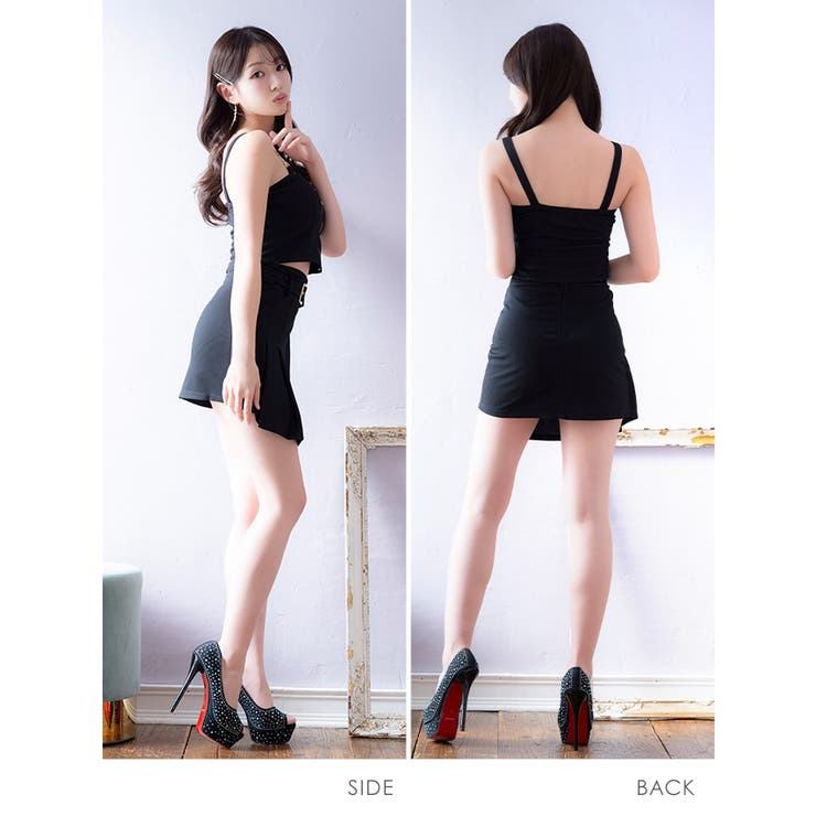 フロントジップ×プリーツセットアップミニドレス ガーリードレス 袖なし | Tika | 詳細画像6 