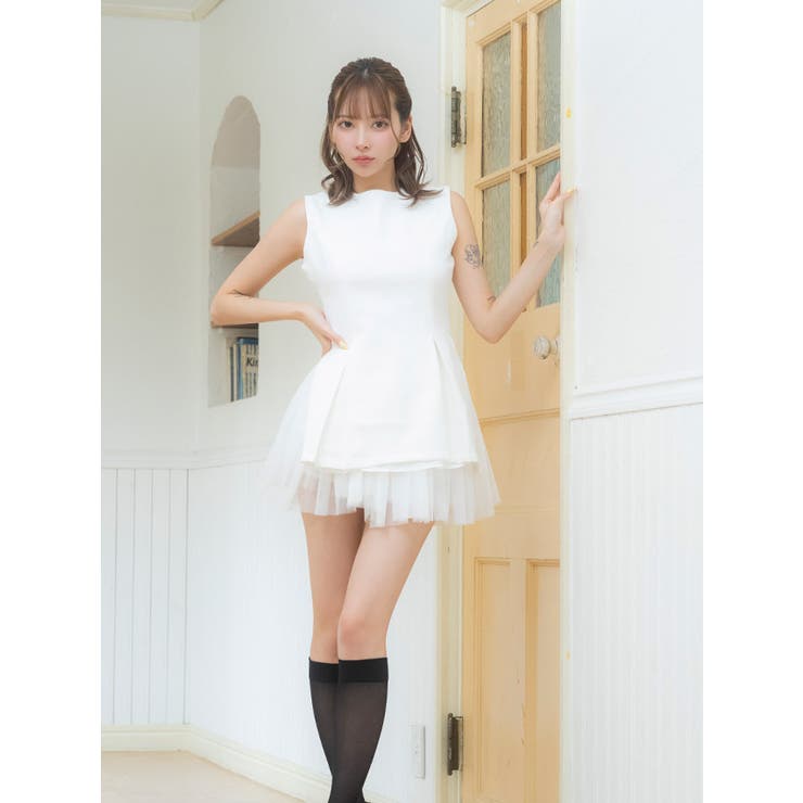 Tika チュールスカートペプラムトップスセットアップミニドレス 韓国ドレス | Tika | 詳細画像3 