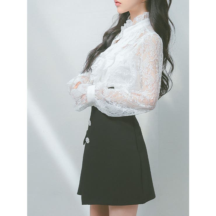 Pimil 韓国セットアップ レースブラウス | Tika | 詳細画像8 